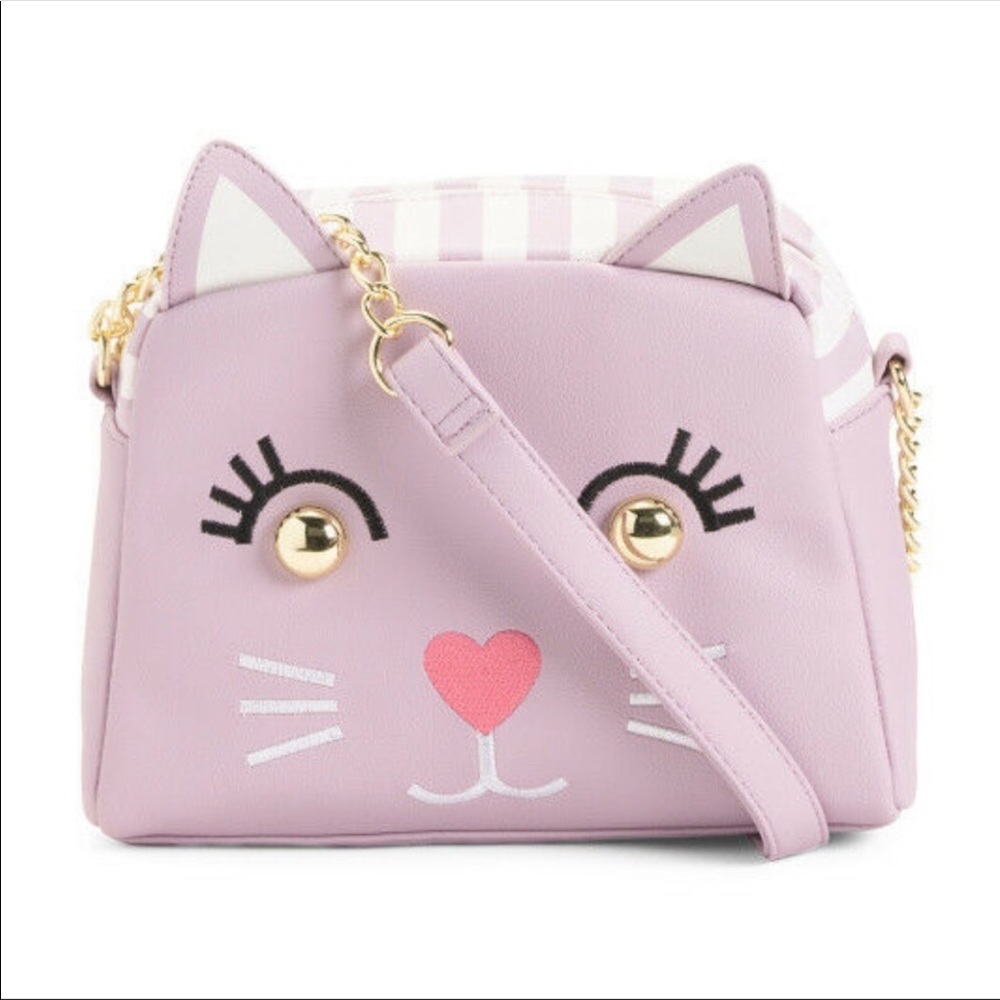 BETSEY JOHNSON MAUVE CAT CROSSBODY